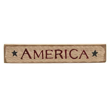 America with Blue Stars Distressed Barnwood Sign - The Fox Decor